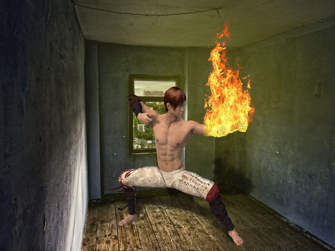 fantasy fire man free photo