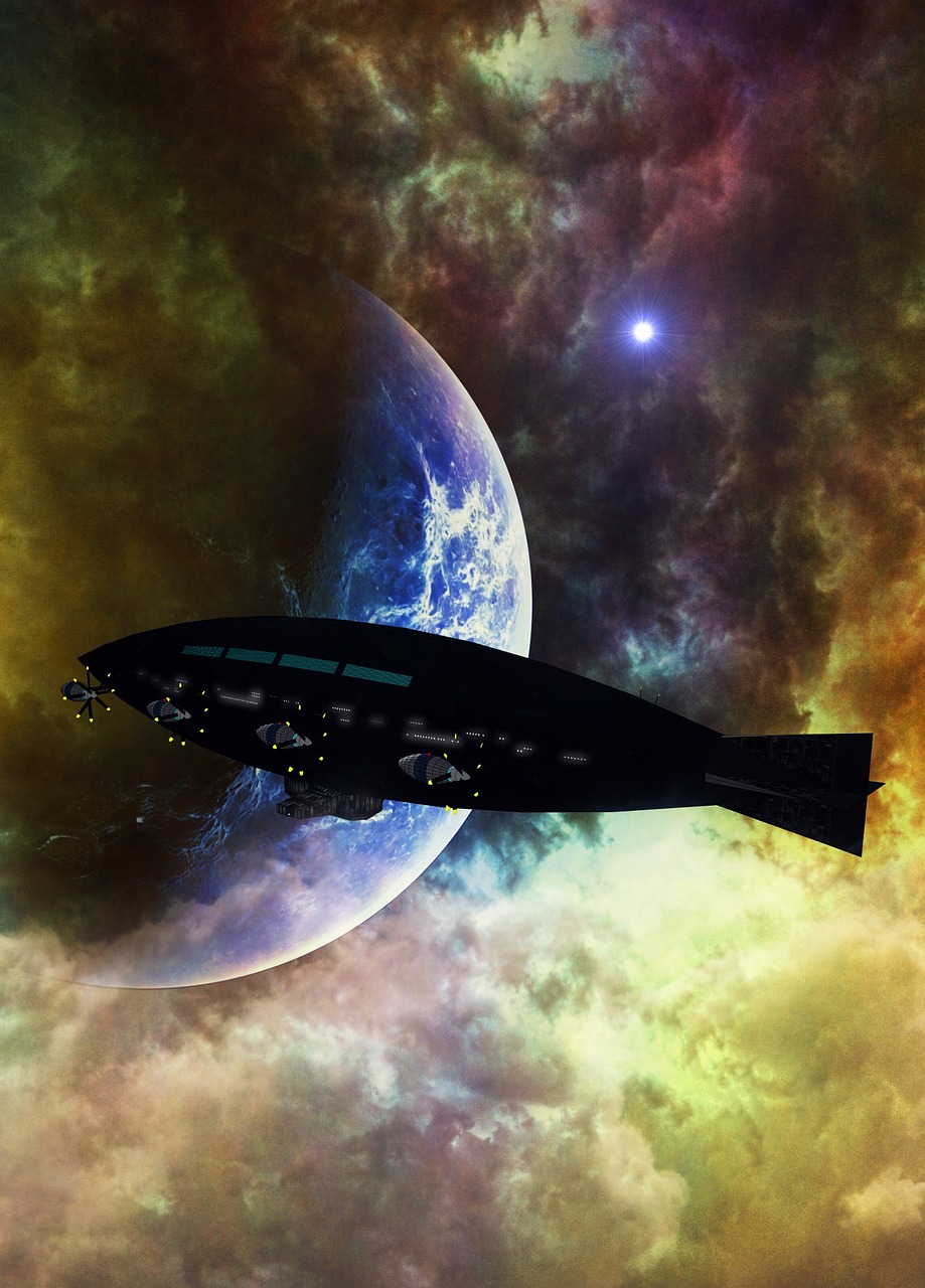 fantasy science fiction airship free photo