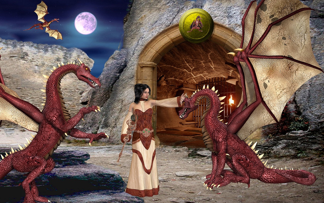 fantasy dragons cave free photo