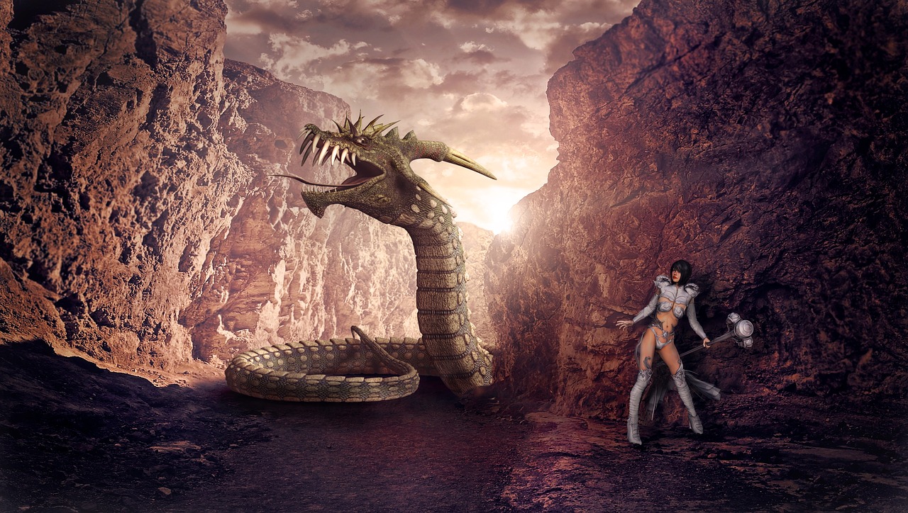 fantasy dragons woman free photo