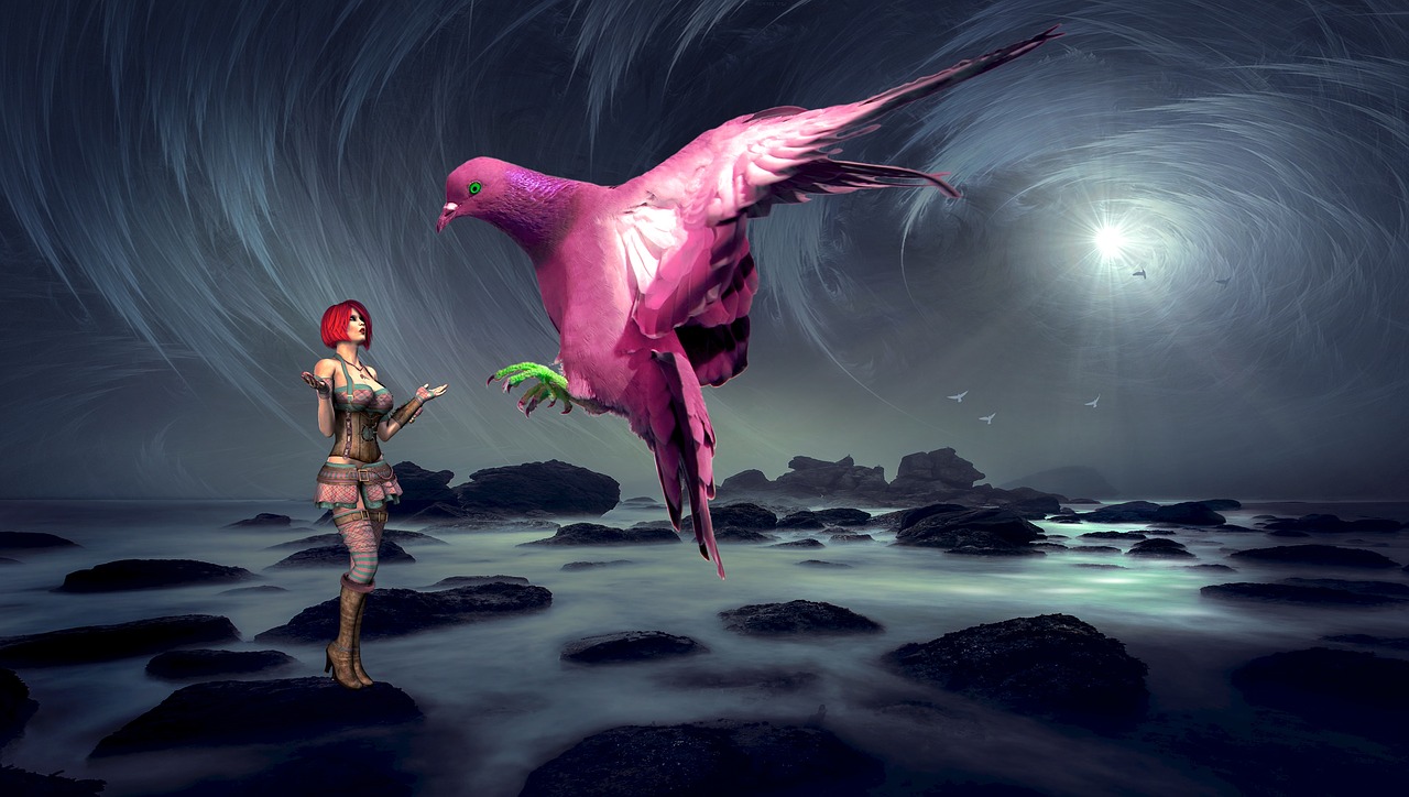 Edit free photo of Fantasy,woman,dove,bird,mystical - needpix.com.