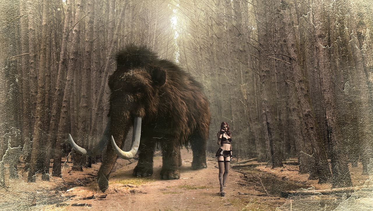 fantasy mammoth woman free photo