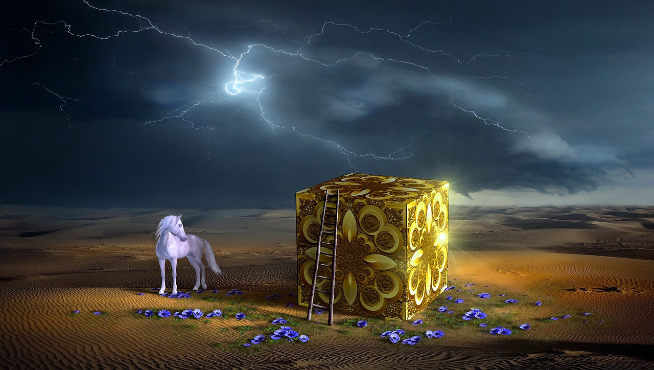 fantasy desert cube free photo