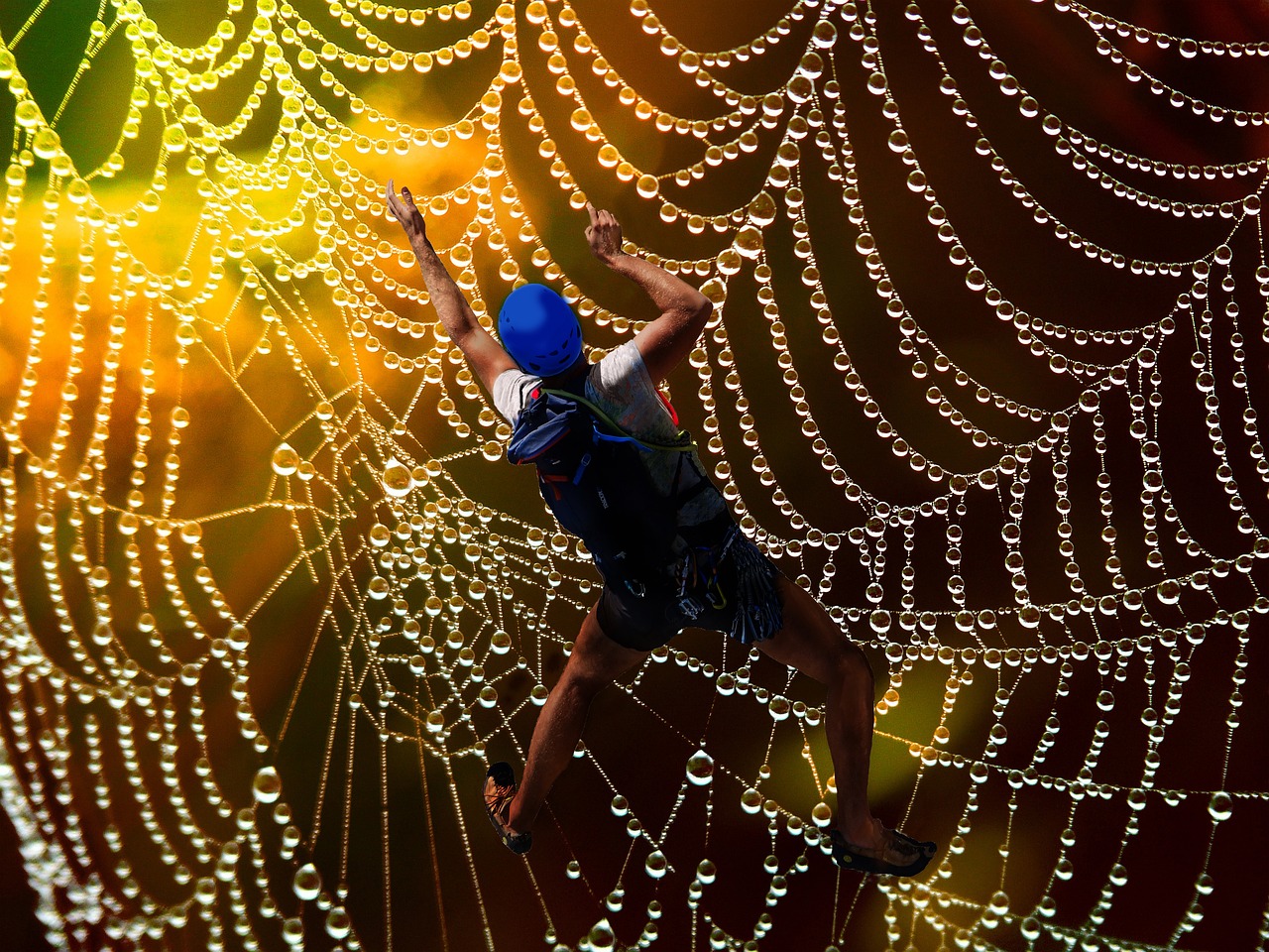 fantasy cobweb mountaineer free photo