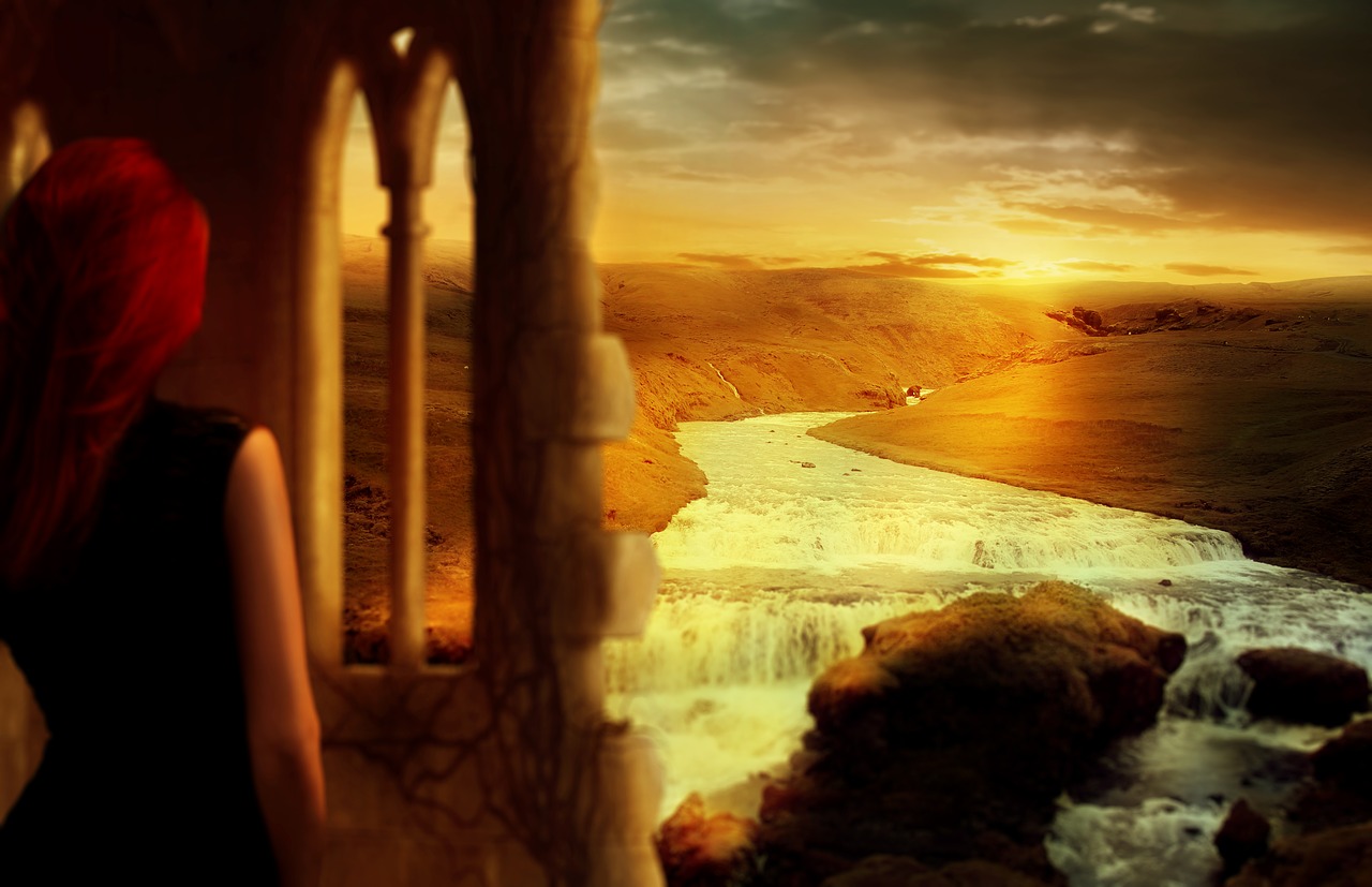 fantasy  landscape  woman free photo