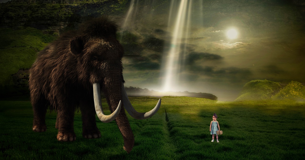 fantasy  mammoth  child free photo