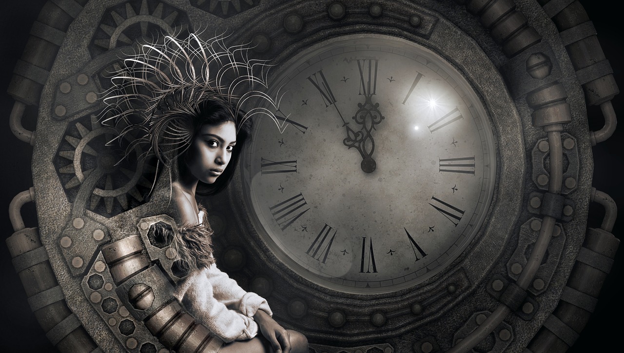 fantasy  clock  woman free photo
