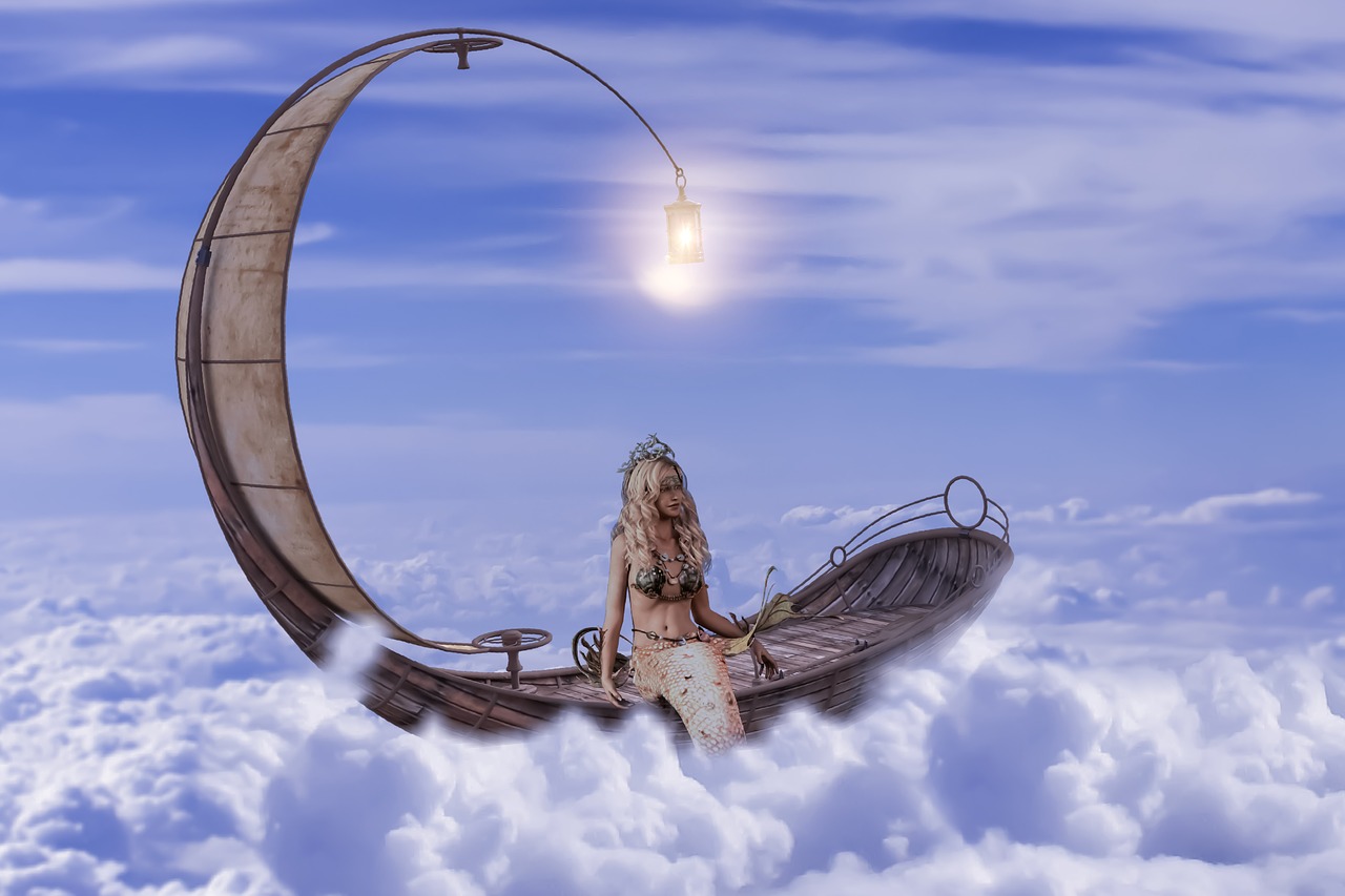 fantasy  mermaid  sky free photo