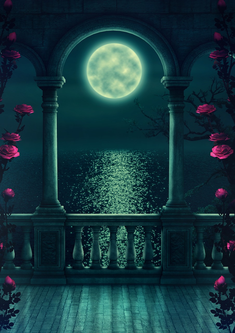 fantasy  balcony  moon free photo