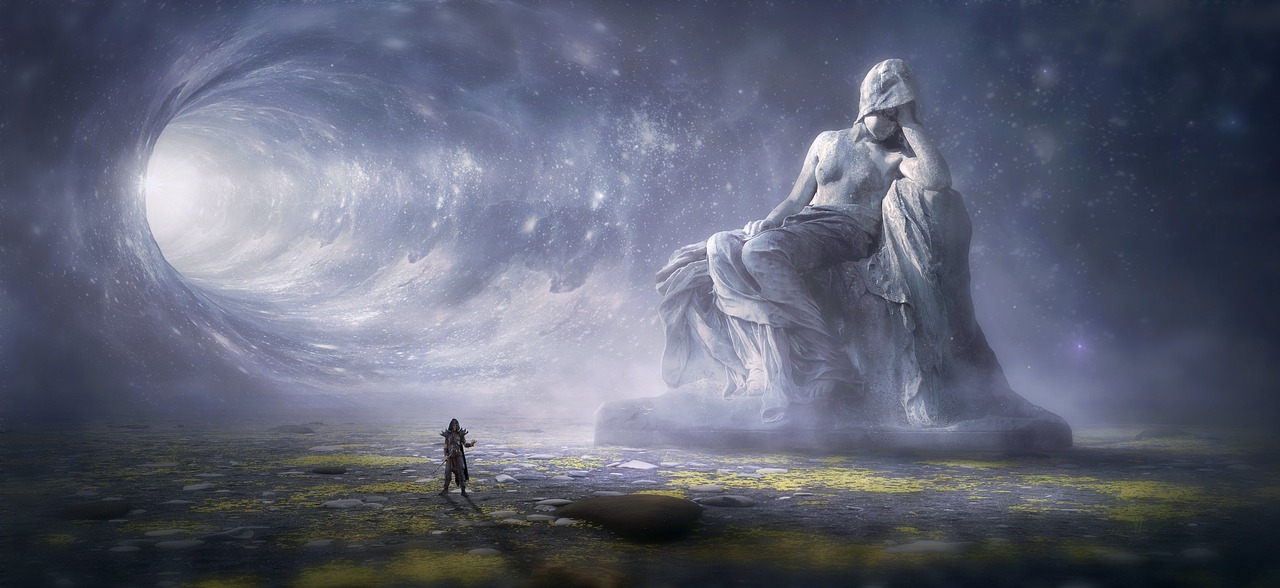 fantasy  landscape  statue free photo