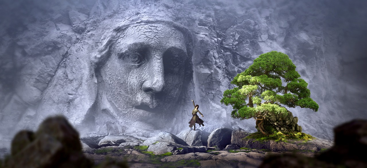 fantasy  face  rock free photo