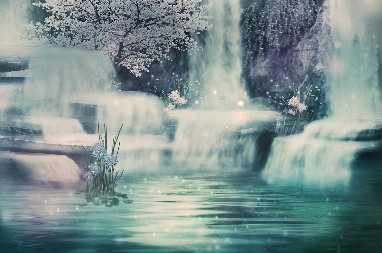 fantasy  waterfalls  cascade free photo