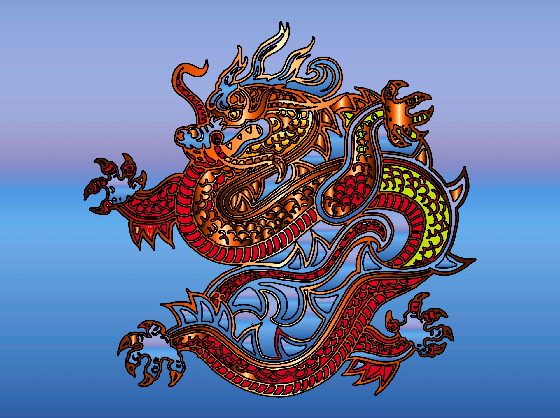 gradient blue dragon free photo