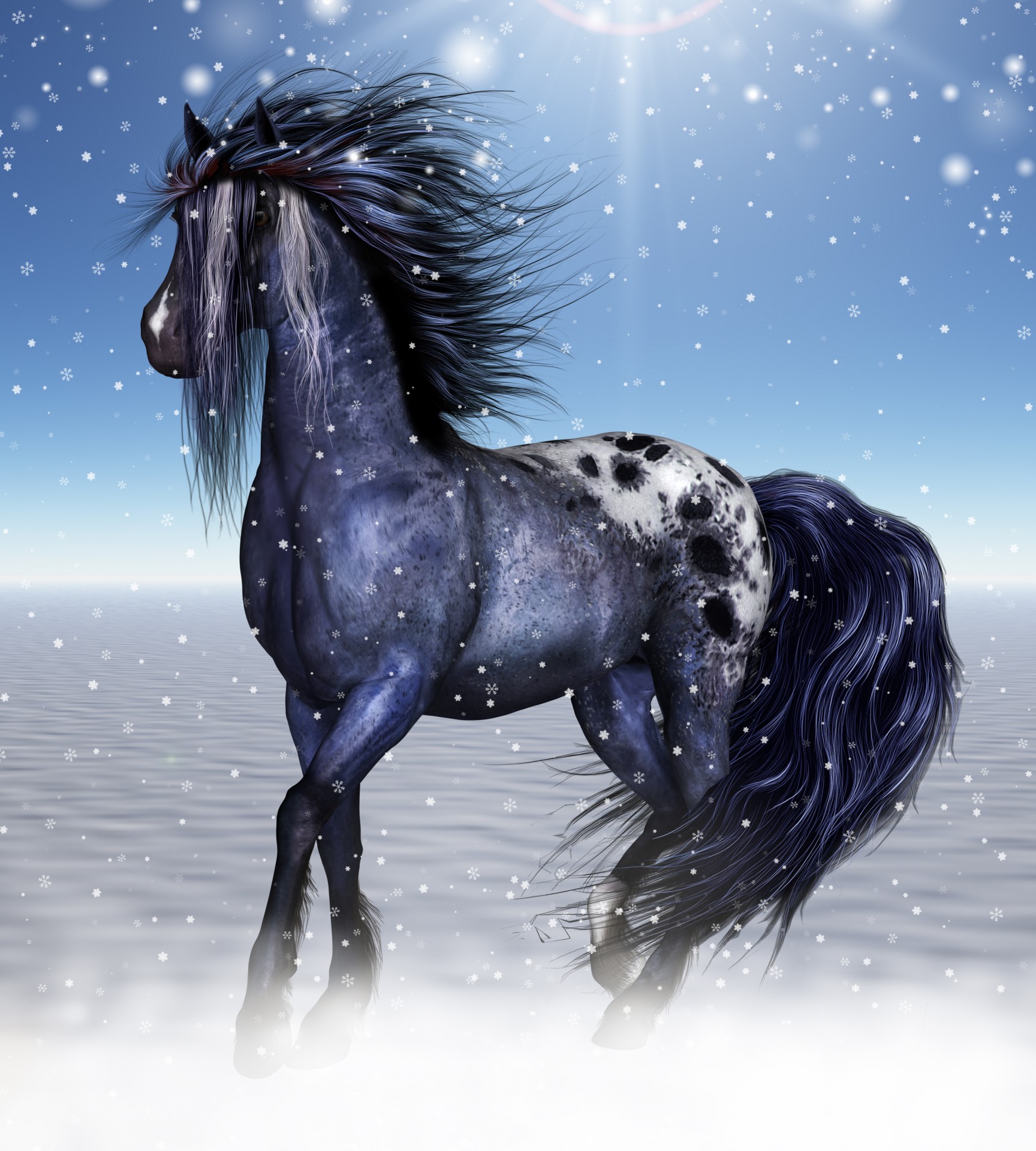 fantasy equine art winter horse animal free photo
