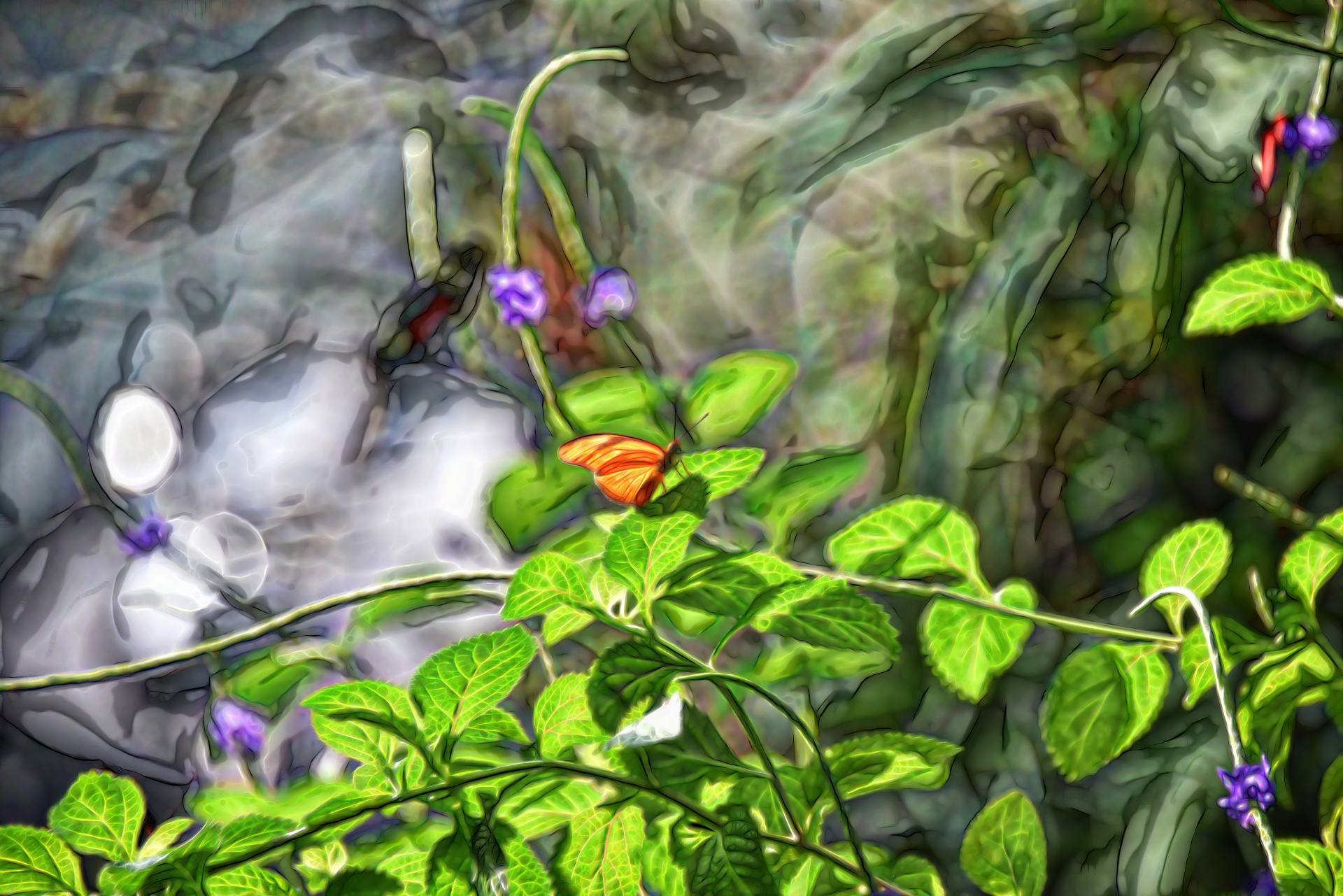 landscape fantasy scene butterfly free photo