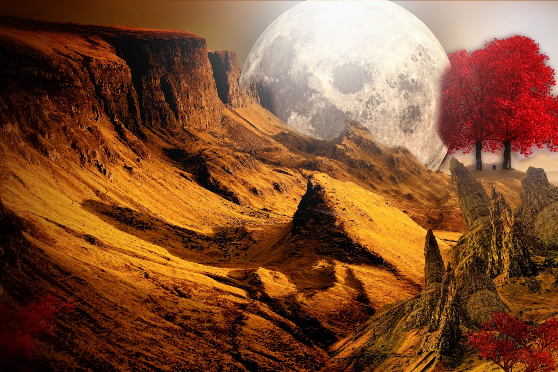 fantasy landscape dune free photo