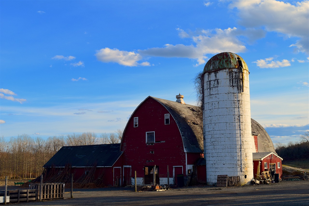 farm silo sky free photo