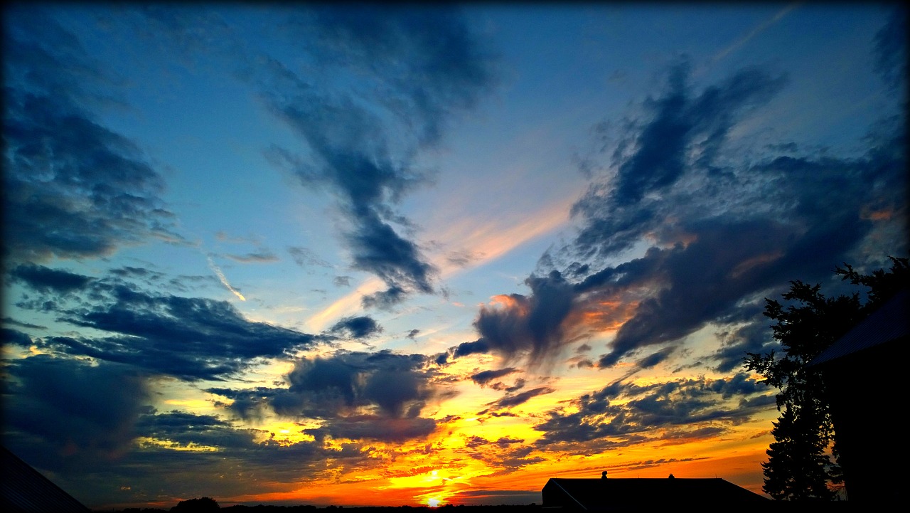 farm sky sunset free photo