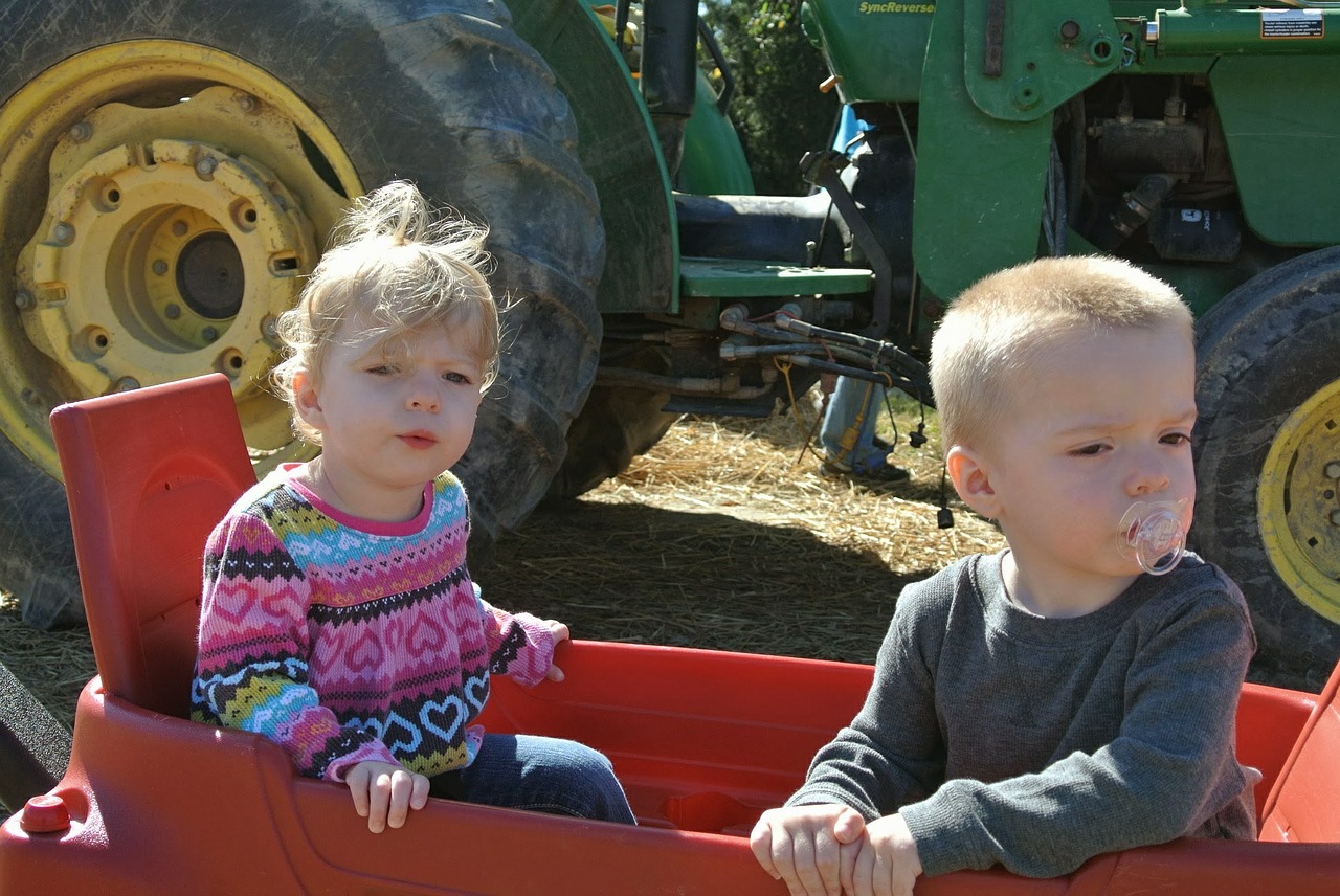 farm kids tractor free photo