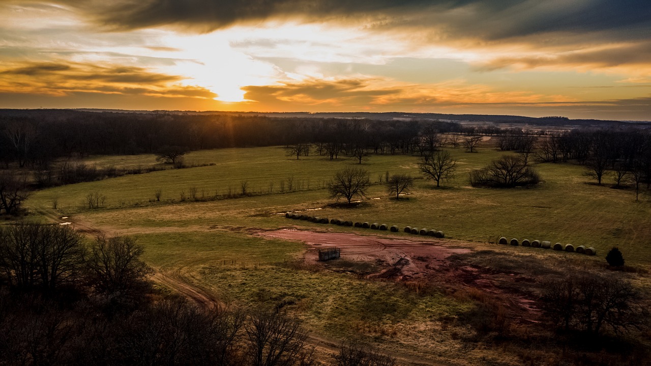 farm  landscape  sunset free photo