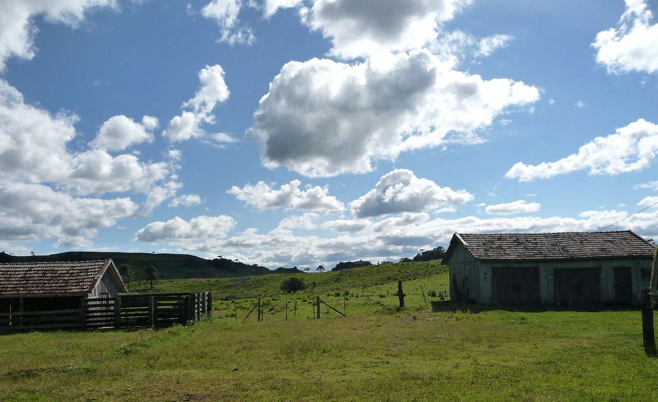 farm  sky  clouds free photo