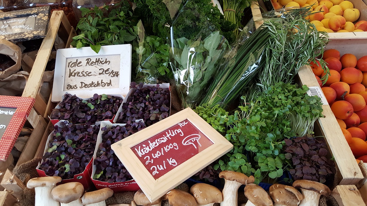 farmers local market vegetables market stall free photo