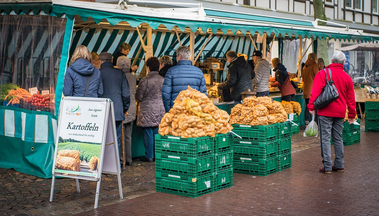 farmers local market potato food free photo