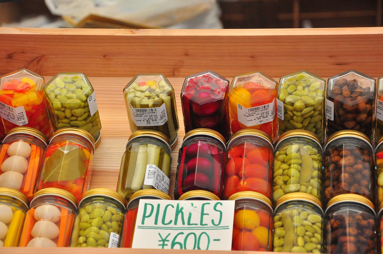 farmers' market pickles colourful free photo