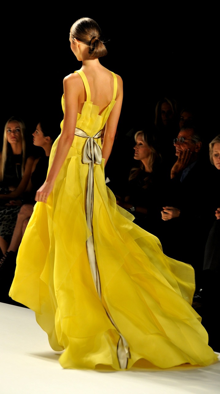 fashion woman yellow dress free photo