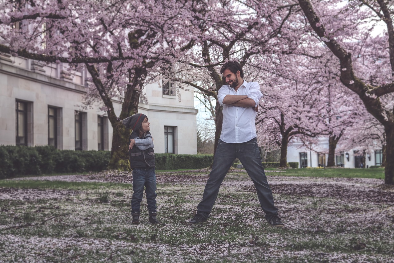 father son family free photo