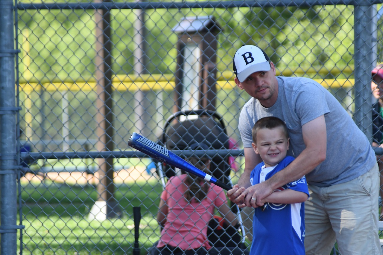 father baseball summer free photo