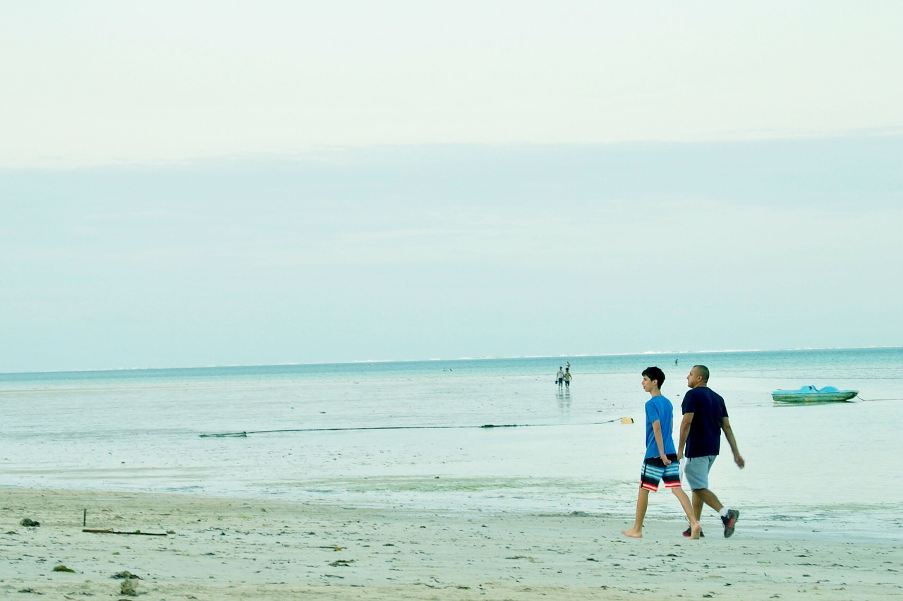 father son walk free photo