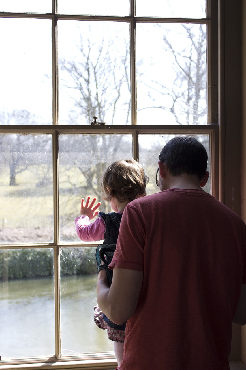 father daughter window free photo