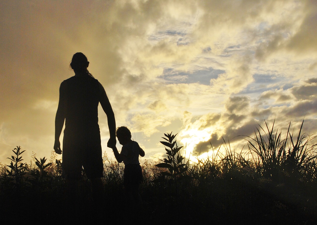 father son together free photo