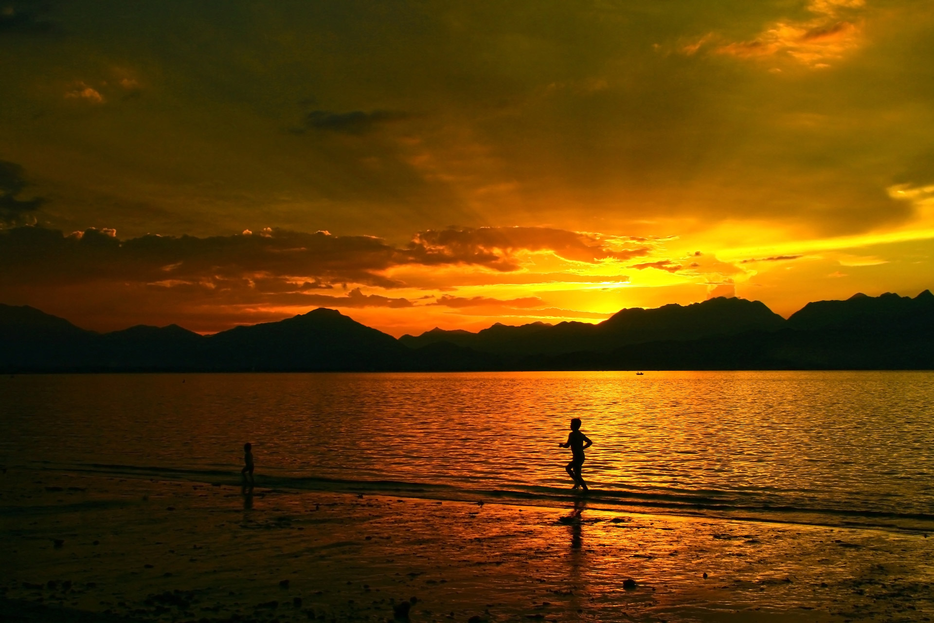 sunset sundown da nang bay free photo