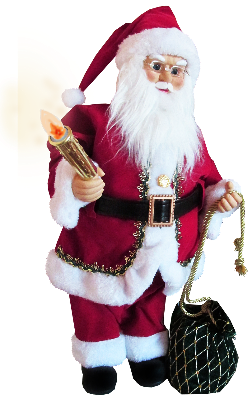 father christmas holding candle decoration free photo