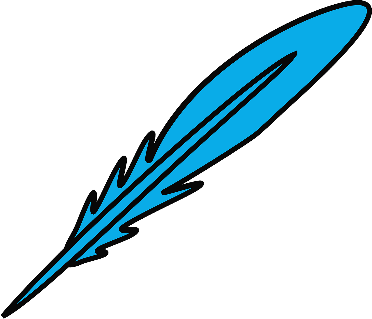 feather blue quill free photo