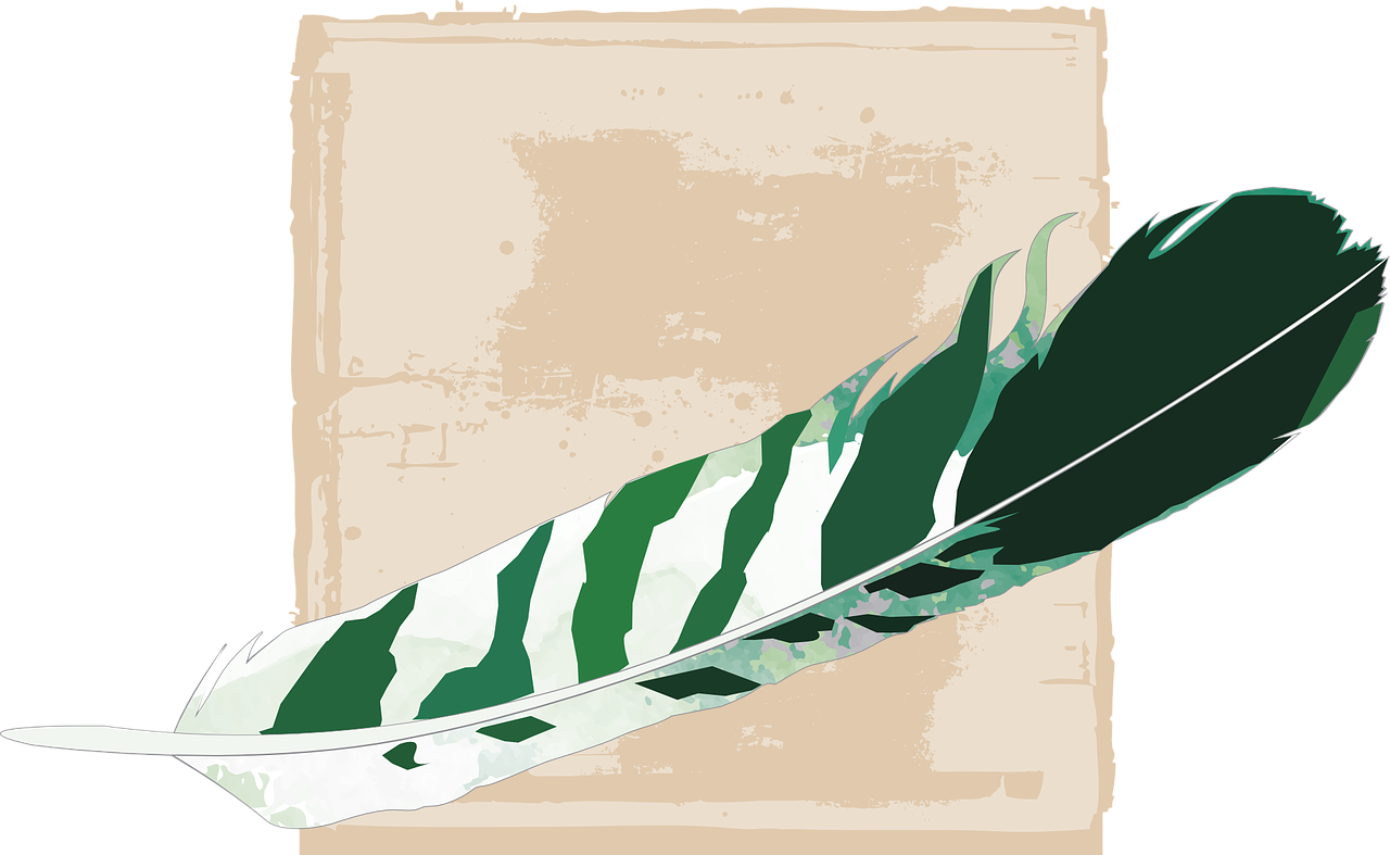 feather green striped free photo