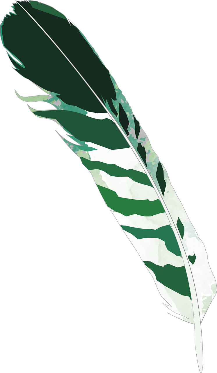 feather green striped free photo