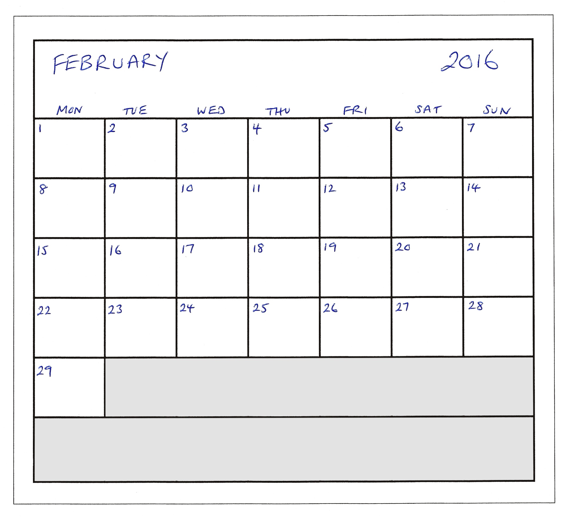 february 2016 calendar free photo