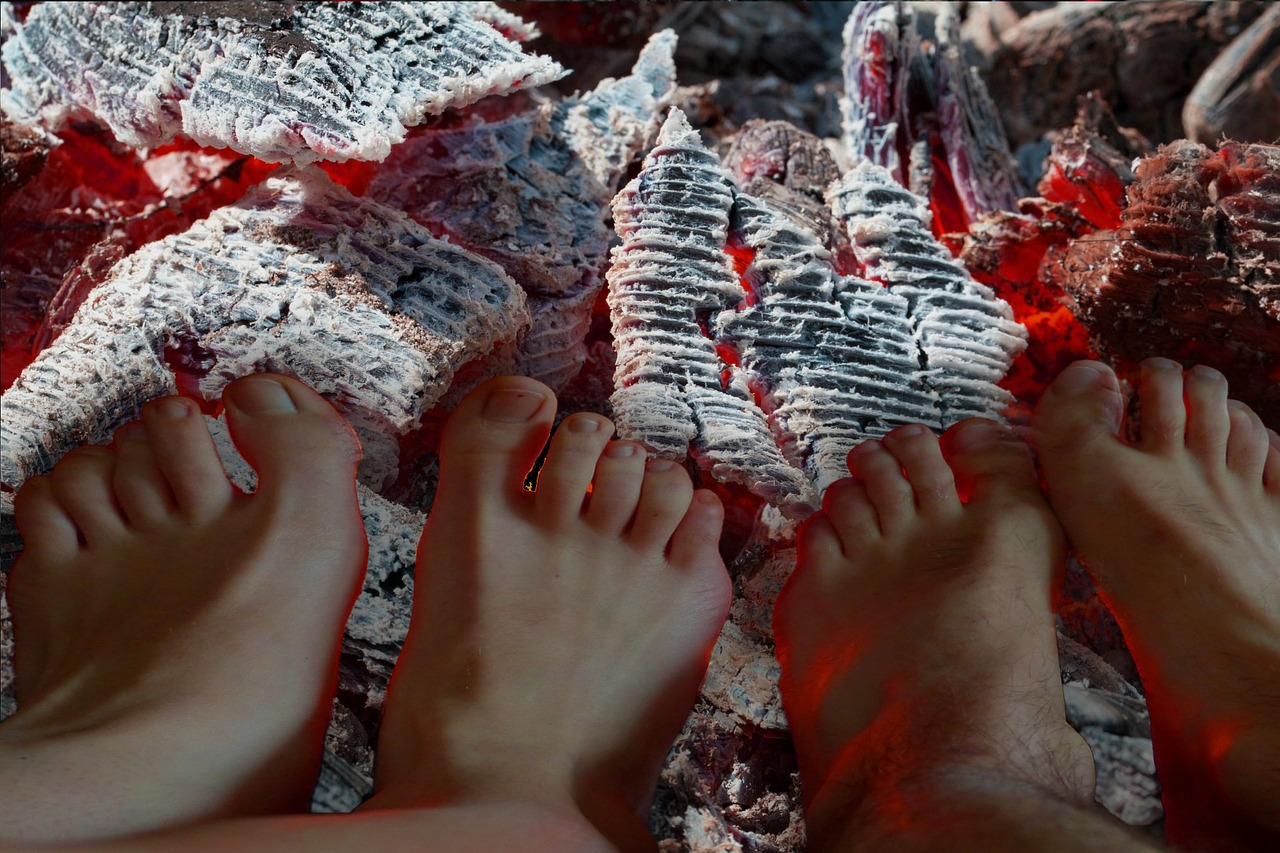 feet charcoal embers free photo