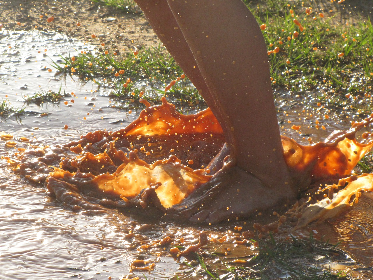 feet splashing water free photo