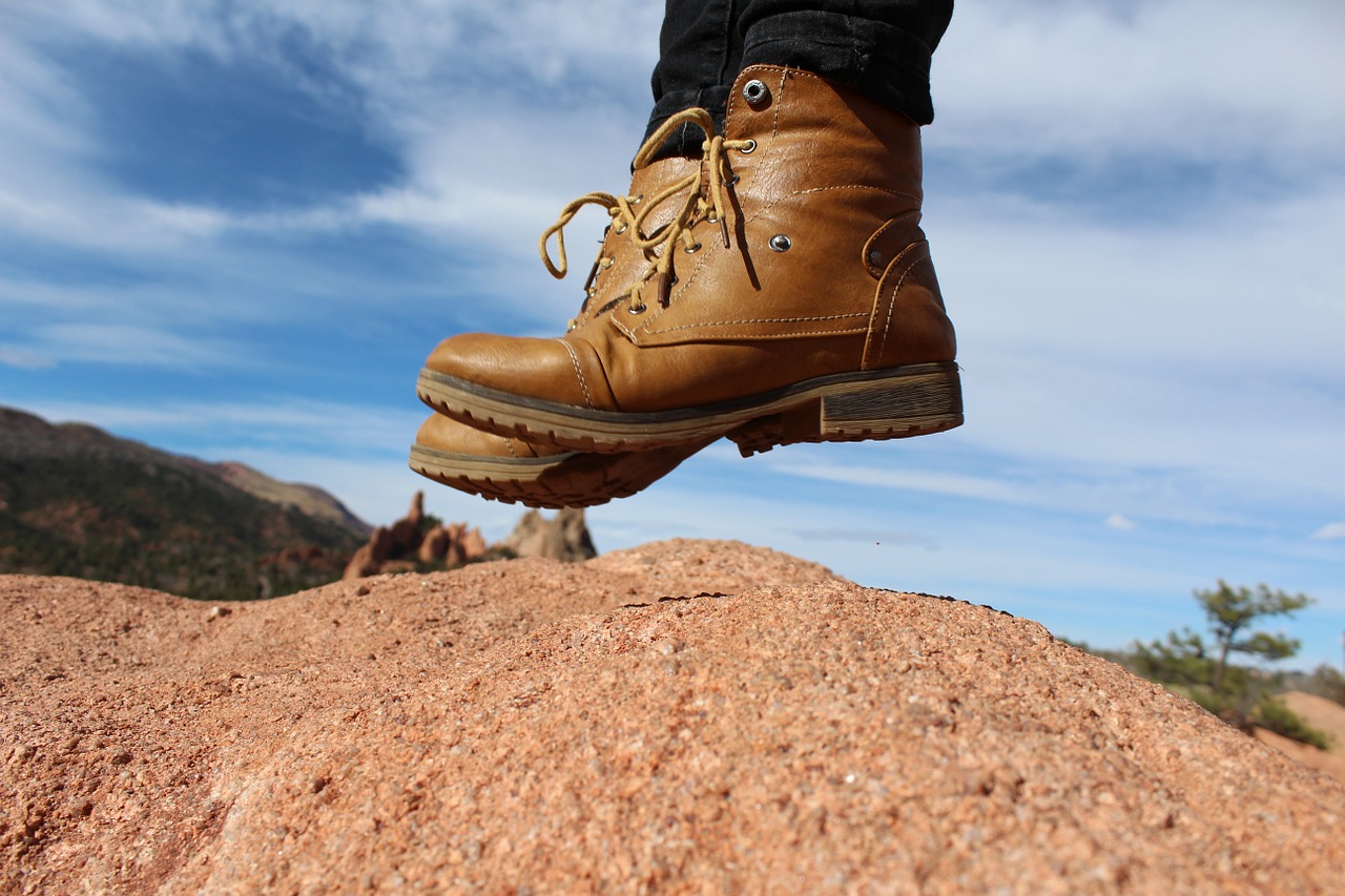 feet boots jump free photo