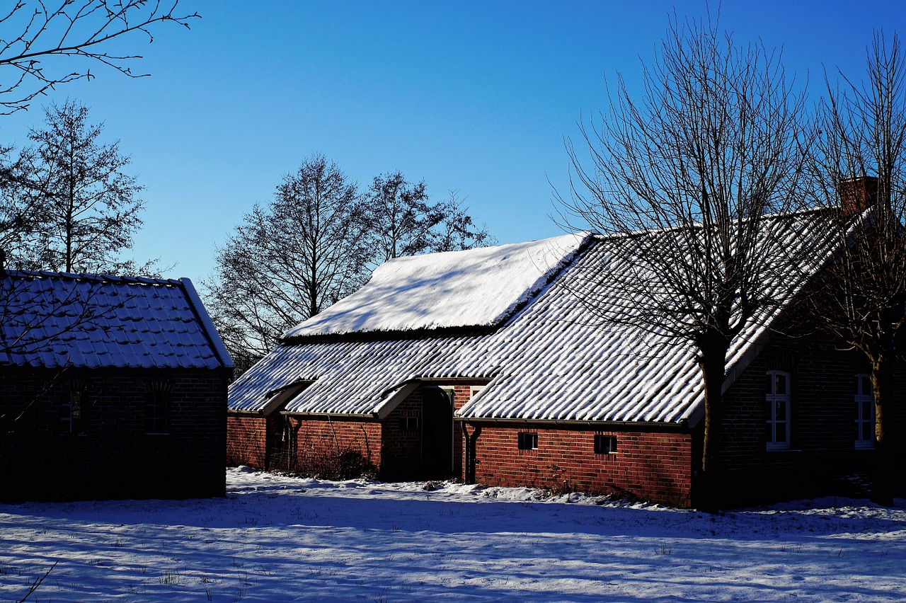 fehnhaus east frisia winter free photo