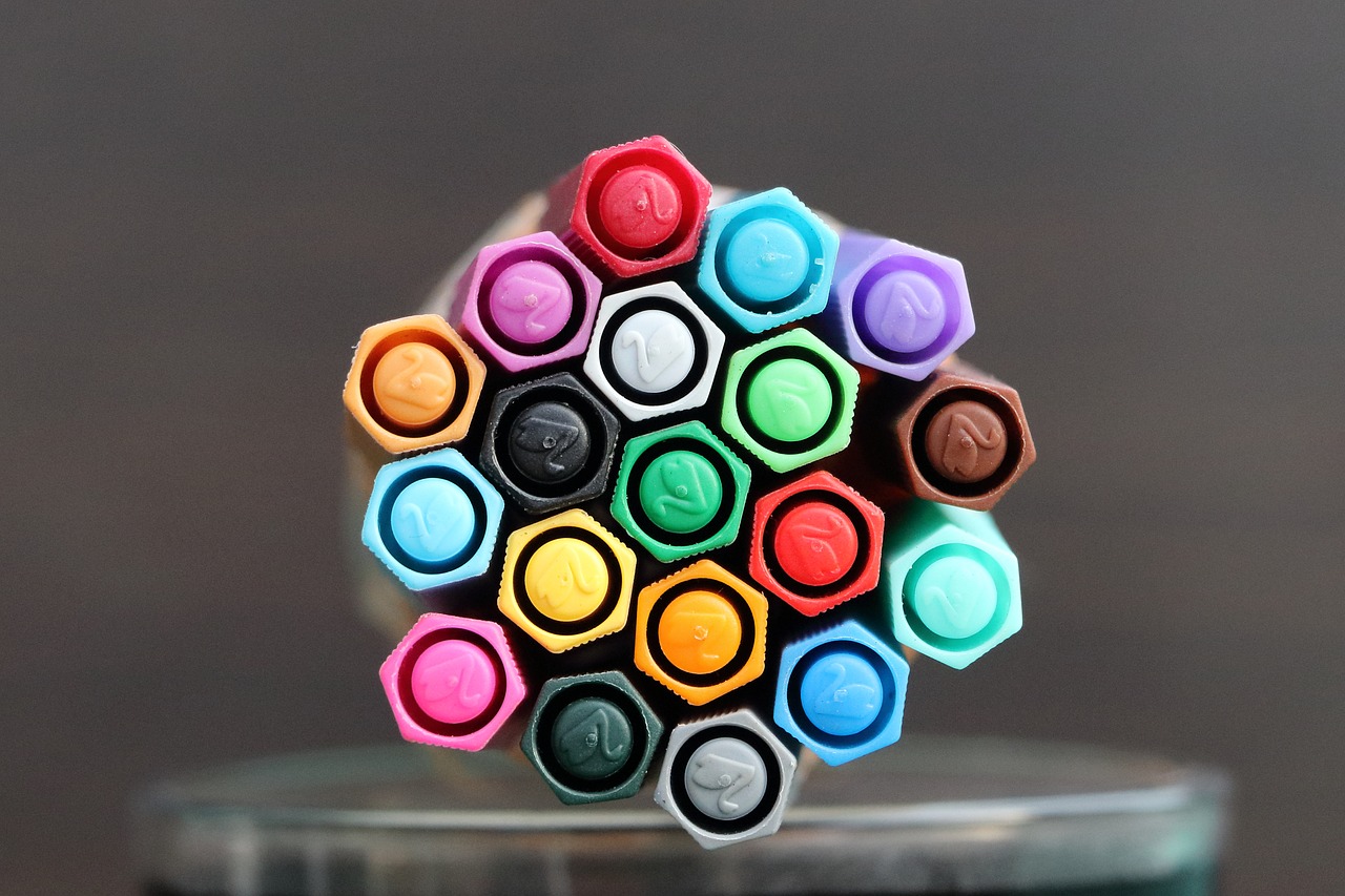 felt tip pens colorful color free photo