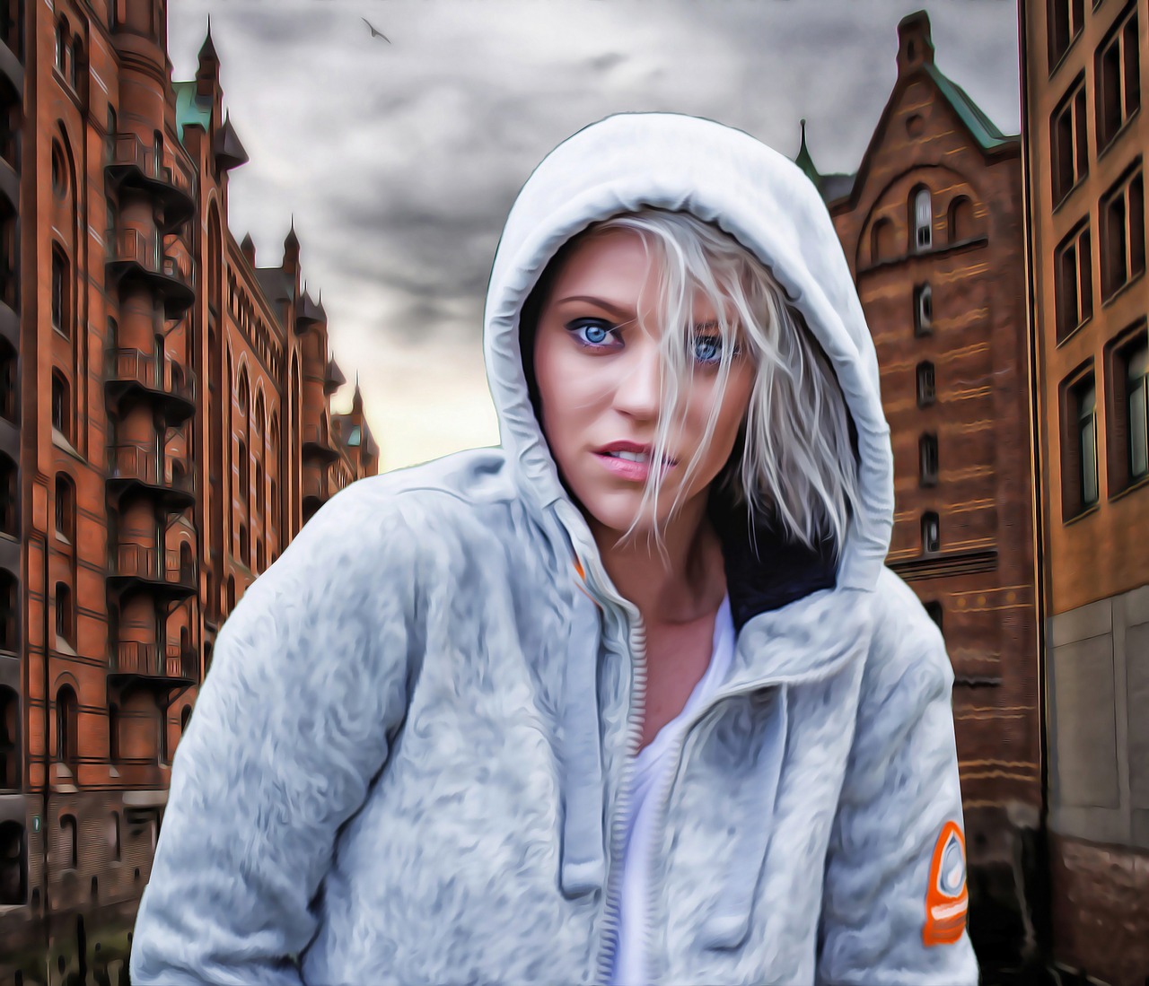 female woman hooded woman free photo