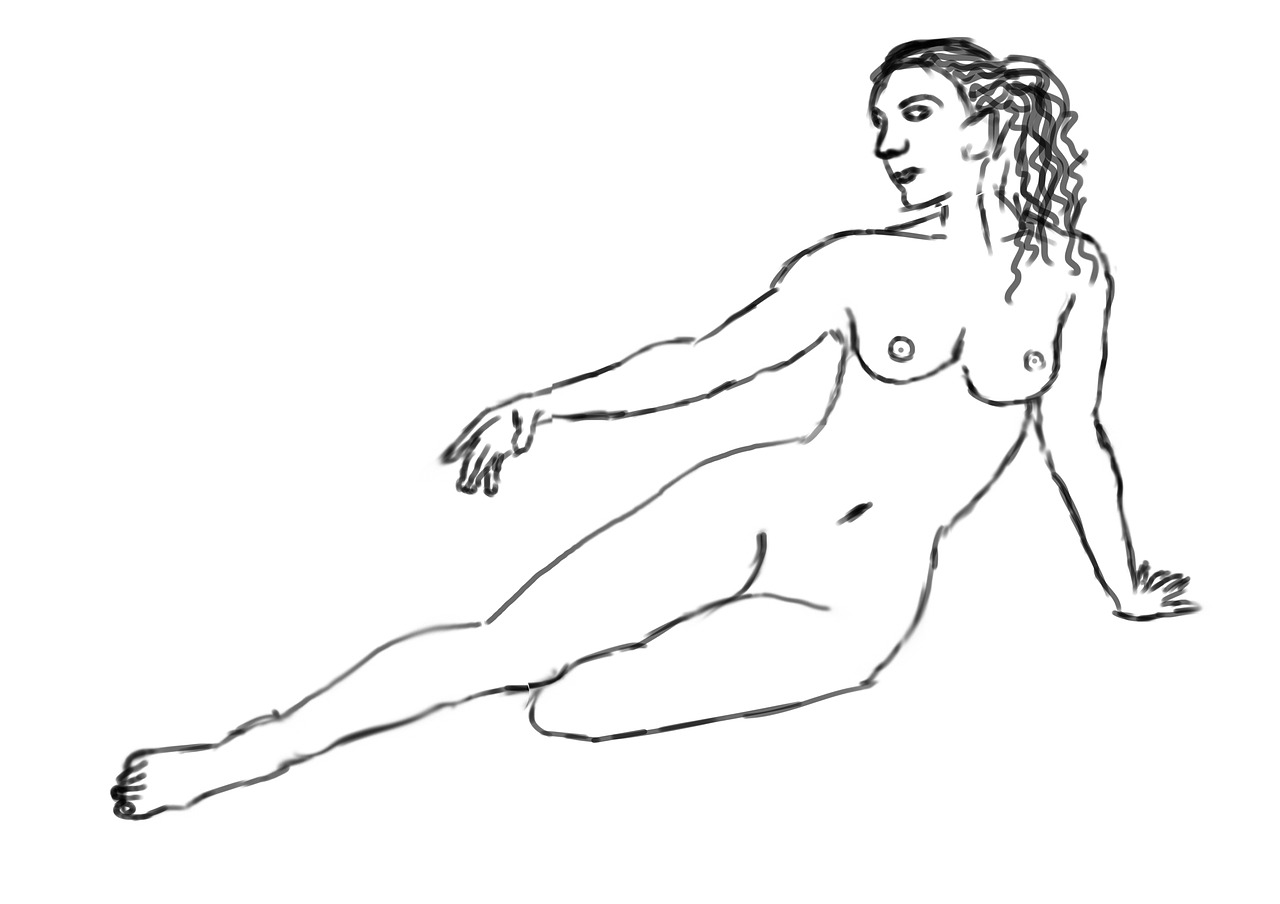 female pose drawing free photo