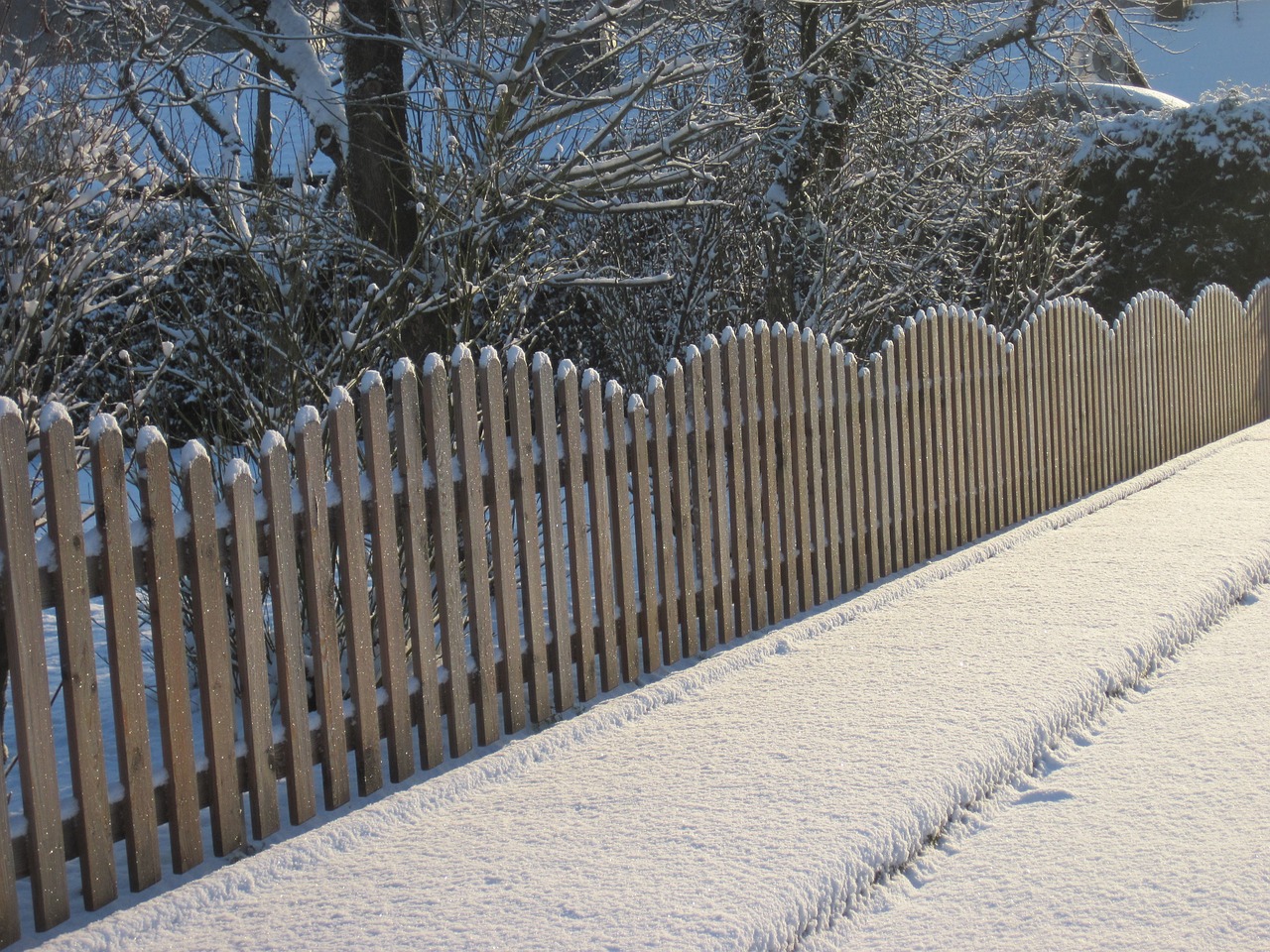 fence snow winter free photo