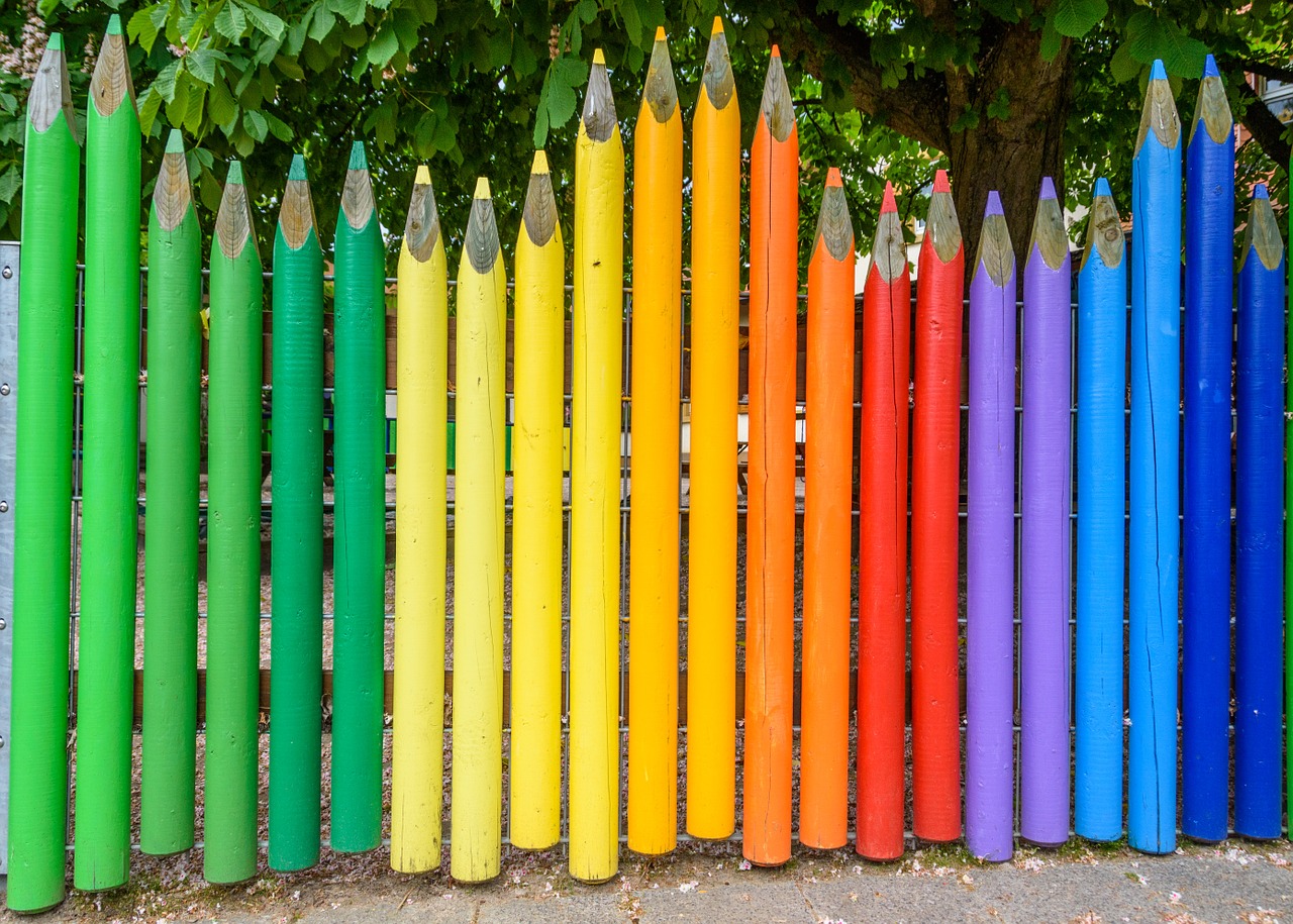 fence colorful kindergarten free photo