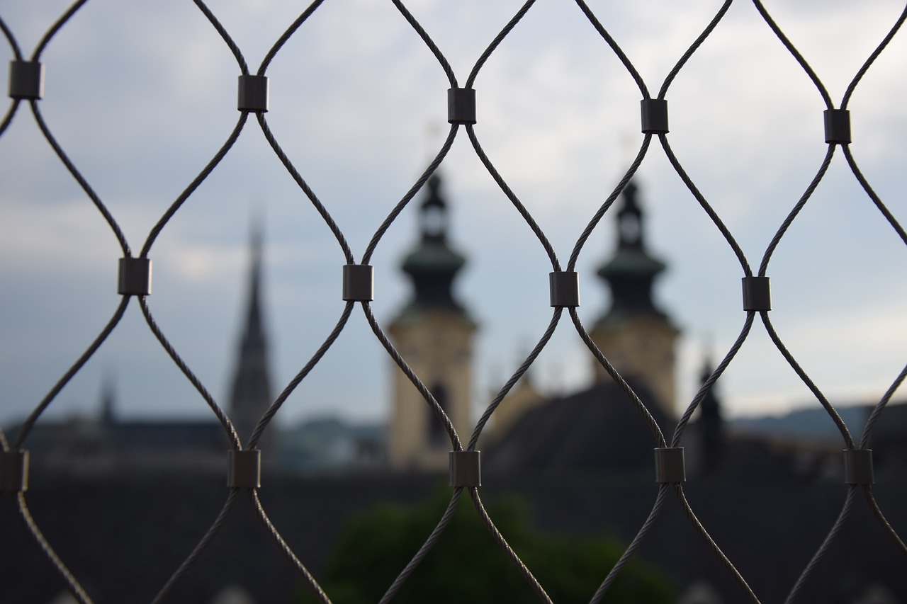 fence church towers free photo